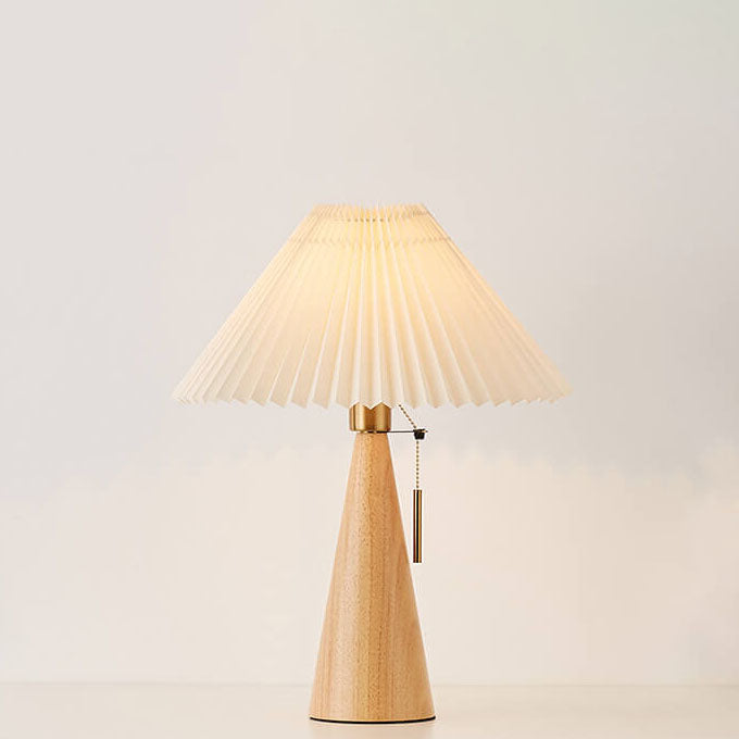 Wood Pleated Table Lamp