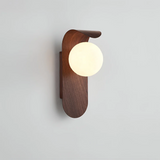 Scandinavian Wood Globe Wall Lamp LED 1-Light