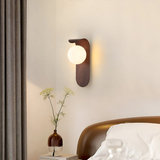 Scandinavian Wood Globe Wall Lamp LED 1-Light