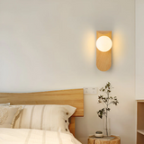 Scandinavian Wood Globe Wall Lamp LED 1-Light