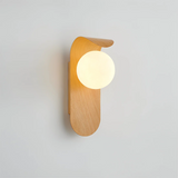 Scandinavian Wood Globe Wall Lamp LED 1-Light