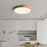 Scandinavian Wood LED Ceiling Lamp – Modern Flush Mount Design for a Cozy Atmosphere
