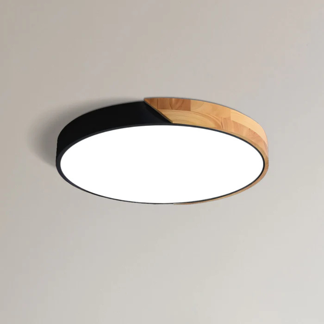 Scandinavian Wood LED Ceiling Lamp – Modern Flush Mount Design for a Cozy Atmosphere