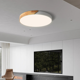 Scandinavian Wood LED Ceiling Lamp – Modern Flush Mount Design for a Cozy Atmosphere