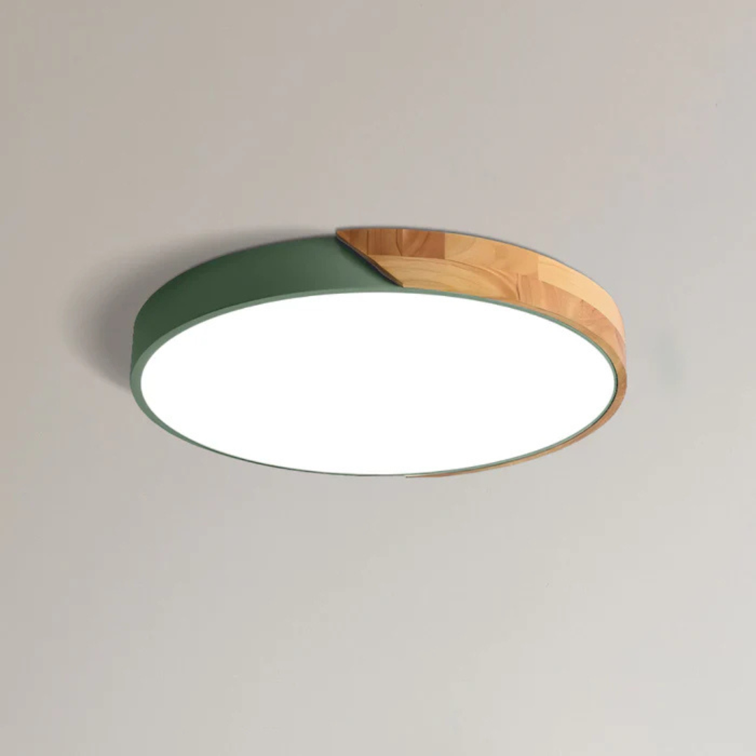 Scandinavian Wood LED Ceiling Lamp – Modern Flush Mount Design for a Cozy Atmosphere
