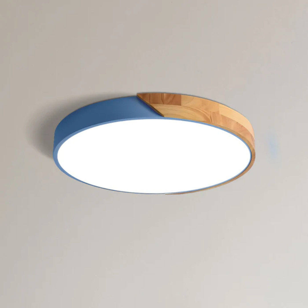 Scandinavian Wood LED Ceiling Lamp – Modern Flush Mount Design for a Cozy Atmosphere