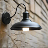 Vintage Industrial Iron Bowl Outdoor Wall Lamp LED 1-Light