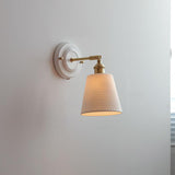 Vintage Japanese Ceramic Brass 1-Light Wall Lamp