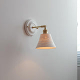 Vintage Japanese Ceramic Brass 1-Light Wall Lamp