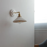 Vintage Japanese Ceramic Brass 1-Light Wall Lamp