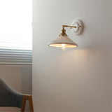 Vintage Japanese Ceramic Brass 1-Light Wall Lamp