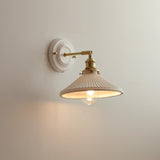 Vintage Japanese Ceramic Brass 1-Light Wall Lamp