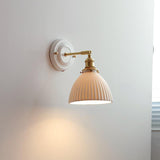 Vintage Japanese Ceramic Brass 1-Light Wall Lamp
