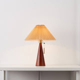 Wood Pleated Table Lamp