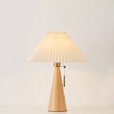 Wood Pleated Table Lamp