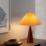 Wood Pleated Table Lamp