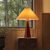 Wood Pleated Table Lamp
