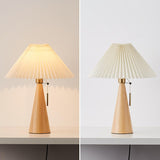 Wood Pleated Table Lamp