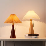 Wood Pleated Table Lamp