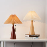Wood Pleated Table Lamp